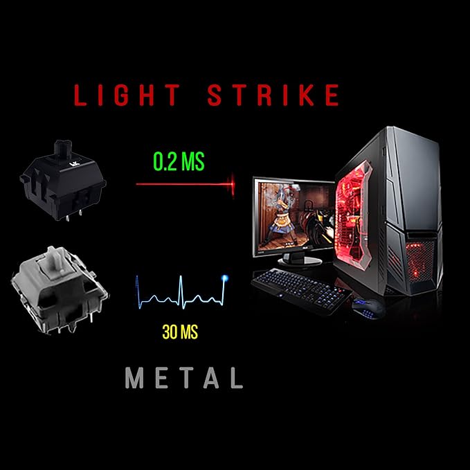 Bloody Gaming B740 Wired Optical Gaming Keyboard with Ergonomic Wrist Rest – Quiet &amp Satisfying Switch Keyboard - LED Backlit Illuminated Keys – Water/Splash Resistant - [Black Switches – LK Gen 1