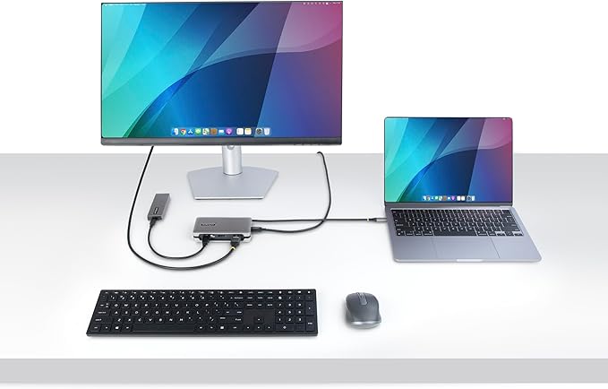 StarTech.com USB-C Docking Station for MacBook Pro M1 M2 M3 M4 and Windows 4K 60Hz HDMI or DP Video USB 10Gbps Hub 100W Laptop Charging GbE 1ft/30cm Cable