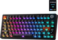 EPOMAKER TH80 V2 PRO Wireless Gaming Keyboard with Screen&ampKnob 10000mAh 2.4Ghz/BT/USB-C RGB Hot Swap Custom Driver NKRO PBT Keycap Mechanical Keyboard for PC/Mac (Black Sea Salt Silent)