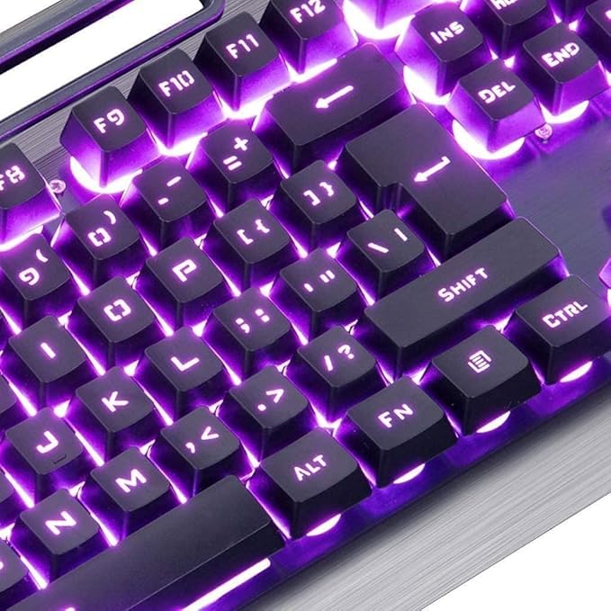 RGB Backlit Mechanical Gaming Keyboard USB Wired Gaming Keyboard Ergonomic Mechanical Keyboard for PC Gamer Computer Desktop (Black)