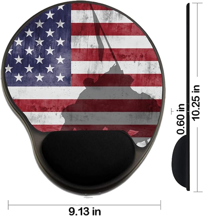 MSD Mousepad Wrist Rest Protected Mouse Pads Mat with Wrist Support Marine Corps War Memorial monument againts The ameri