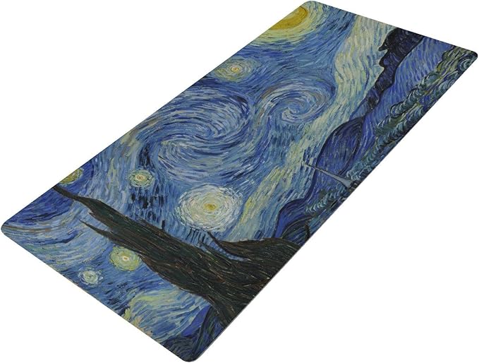 Mouse Pad Desk Mat Leather Desk Pad Large Gaming Desk Cover Protector Mat for Keyboard Computer Laptop Office Waterproof 47.2 x 23.6 Inch Van Gogh Starry Night