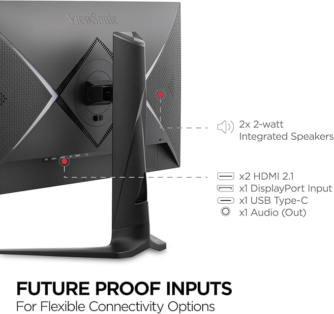 ViewSonic XG2736-2K 27 Inch 1440p IPS Gaming Monitor with 240Hz 0.5ms FreeSync Premium NVIDIA G-Sync Compatible RGB Lighting Advanced Ergonomics HDMI DP and 65W USB-C Inputs