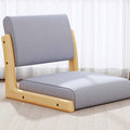 BTZHY Floor Chair Tatami Floor Chair Portable Legless Chair with Backrest Solid Wood Legless Stool with Comfortable Cotton and Linen Upholstery Portable Single Seat Chair(Grey1)