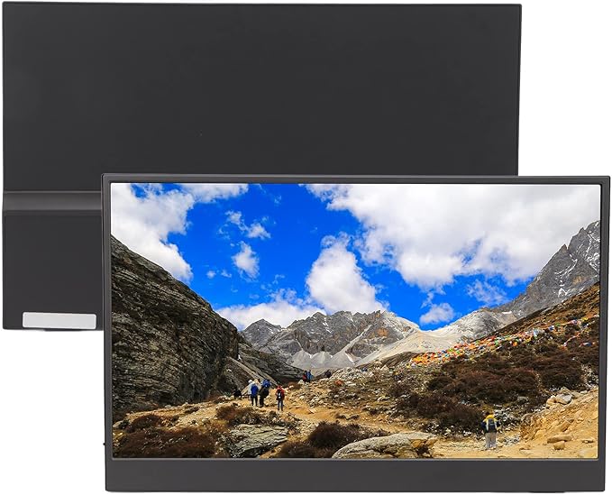 Dpofirs 15.6in 1920x1080 Full HD Computer Display Portable Travel Monitor USB C Gaming Monitor with HDMI 3.5mm Audio Type C Interface