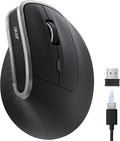 acer Ergonomic Mouse Wireless Vertical Computer Mouse for Office Ergo Mice Rechargeable for Medium to Large Sized Hands 2.4GHz USB Receiver 800/1200/1600 DPI 6 Buttons for Laptop PC and Desktop