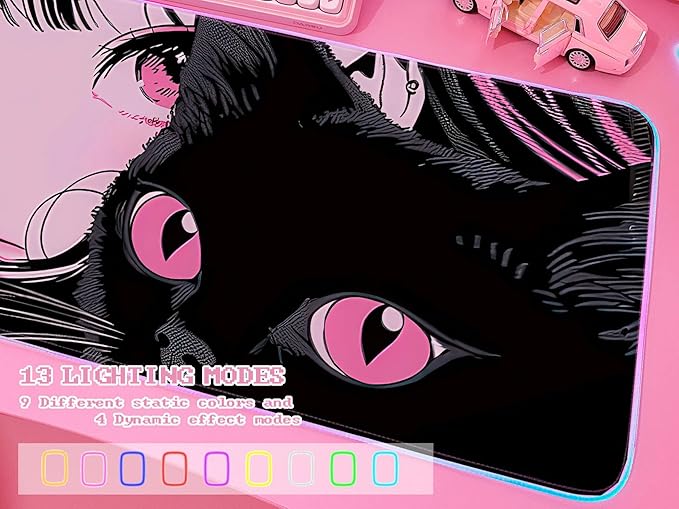 JMIYAV Pink RGB Gaming Mouse Pad 31.5x12 Inch PC XL Large Extended Glowing Led Light Up Desk Pad Non-Slip Rubber Base Computer Cute Mousepad Mat Desk Accessories Gaming Setup 2744