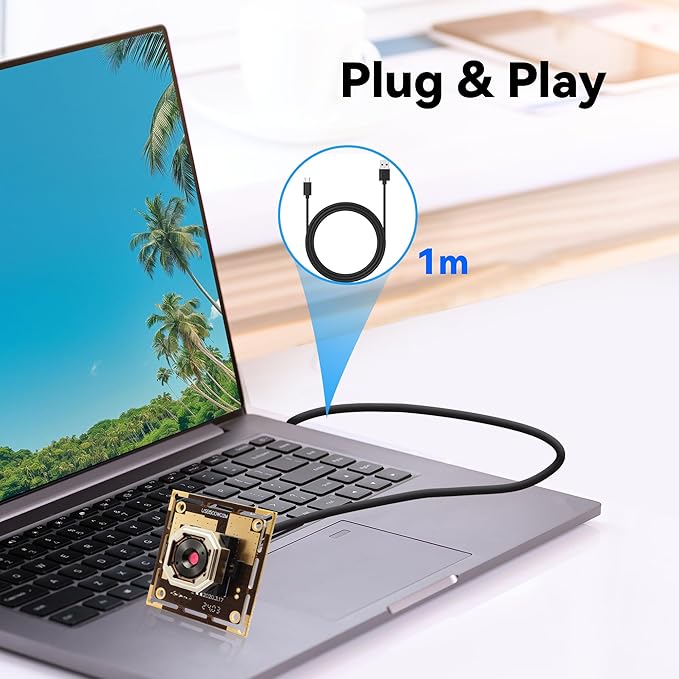 5MP Autofocus USB Camera Module 1944P 15fps Webcam with 60 Degree Lens Lightburn Camera for Raspberry PI Laptop Jetson Nano Compact Webcam for Monitoring Industrial Inspection VR
