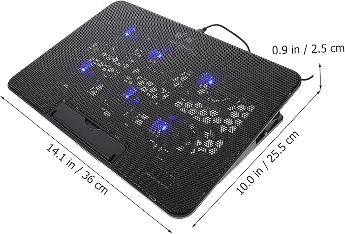 Uonlytech Laptop Cooling Stand Adjustable Height Quiet Fan and USB Port Portable Cooling Pad for Laptops for Travel and Business Use
