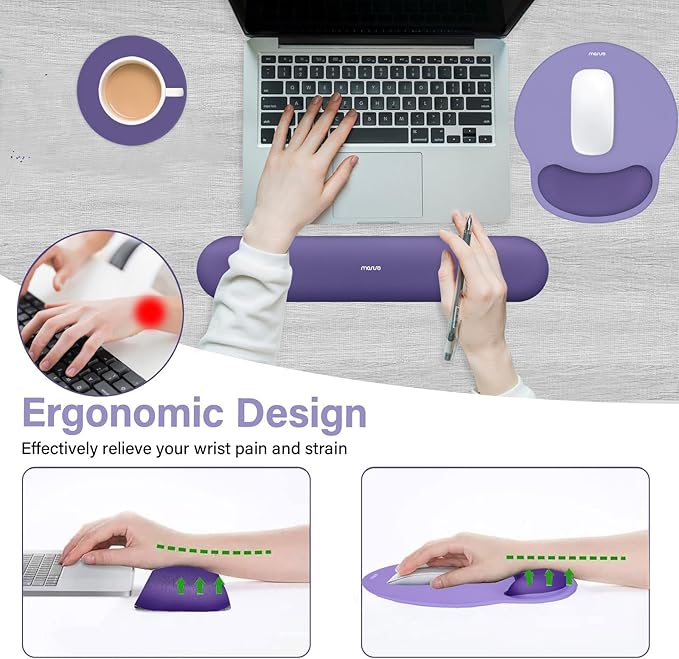 MOSISO Circle Curved Wrist Rest Support for Mouse Pad&ampKeyboard Set&ampCompatible with MacBook Pro 13 inch Case M2 2024-2016 A2338 M1 A2251 A2289 A2159 A1989 A1708 A1706 Plastic Case Imperial Pu
