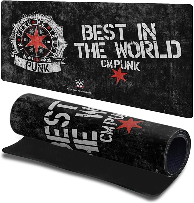 Head Case Designs Officially Licensed WWE We Trust CM Punk 23.62 x 11.81 x 0.12 inches (600 x 300 mm) - L Gaming Office Desk PC Keyboard Mouse Mat Pad