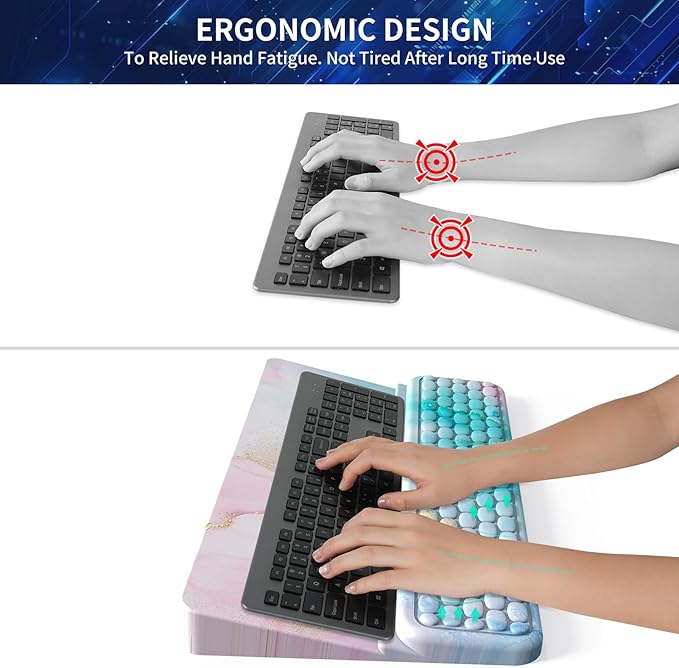 Keyboard Stand for Desktop Keyboard Wrist Rest Ergonomic Keyboards Holder for Easy Typing Working Wrist pad for Keyboards with Comfortable Wrist Rest for Keyboard Blue Pink