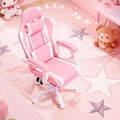 Magshion Gaming Chair for Adults Ergonomic Computer Chair with Linkage Armrests Height Adjustable Gamer Chair with Footrest and Headrest for Home Office 350 Lbs Capacity Pink/White