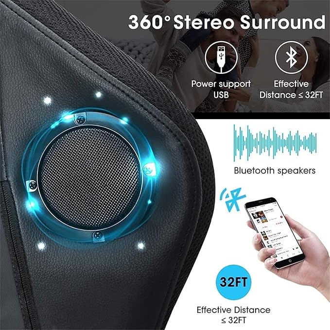 7 point massage gaming chair office chair gaming chair with RGB lights and speakers swivel chair with footrest tiltable chair computer chair with lumbar support ergonomic video gaming chairBlac
