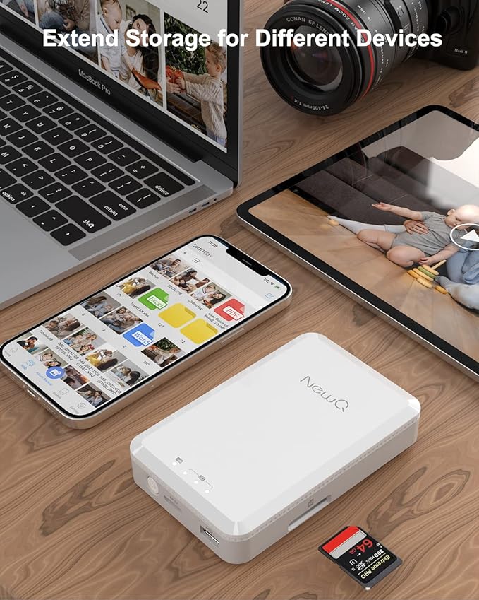 NEWQ Hard Drive for Phone Computer: 2 TB Photo Stick Portable Storage Device External HDD USB Flash for iPhone &amp iPad &amp Android Cellphone Backup Picture | Photo | Video | Data (2TB)