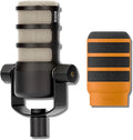 Rode PodMic Cardioid Dynamic Broadcast Microphone with WS14 PodMic Pop Filter - Orange