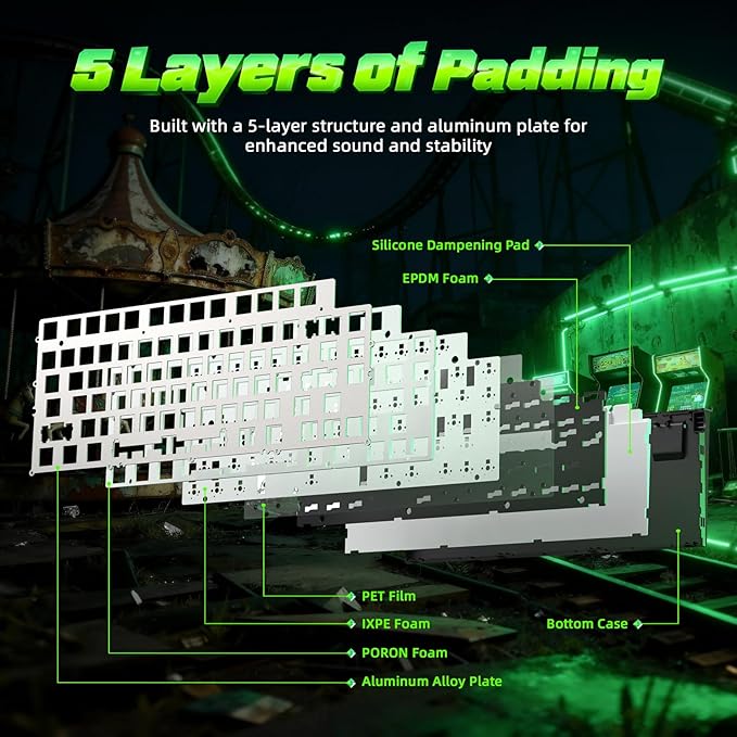 ATTACK SHARK R85 HE 75% Magnetic Wired Gaming Keyboard8KHz Polling Rate Rapid Trigger0.005mm RT Precision256K Scan RateCustom Hot-SwappableWeb Driver PC Keyboard for Gamer/Win/MacNeon Green