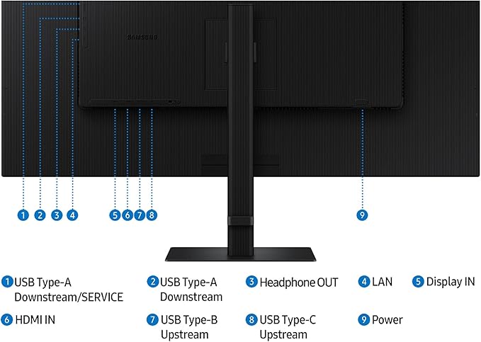 Samsung 37” ViewFinity S8 (S80UD) 4K UHD HDR10 High Resolution Monitor with USB-C and Ergonomic Design Built-in KVM Switch Intelligent Eye Care LS37D800UANXZA 2025