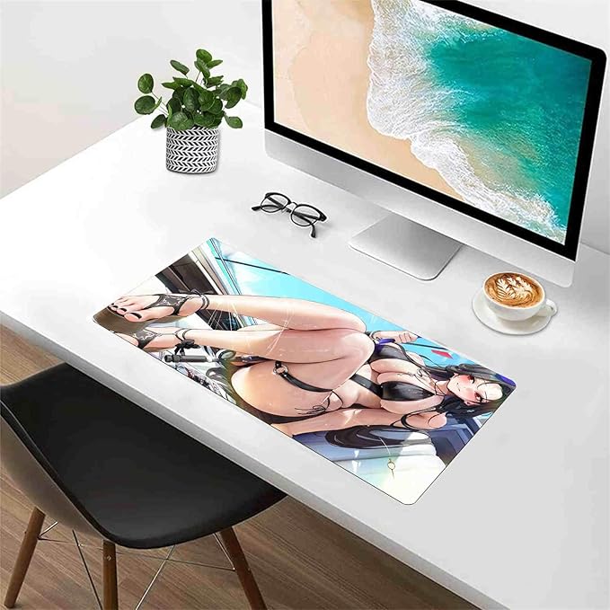 Sexy Anime Mouse Pad Large Computer Gaming Gamer Pad Keyboard Non-Slip Pc Desk Mat XXL Sexy Butt Breasts Chest (B31.49x15.74 inche)