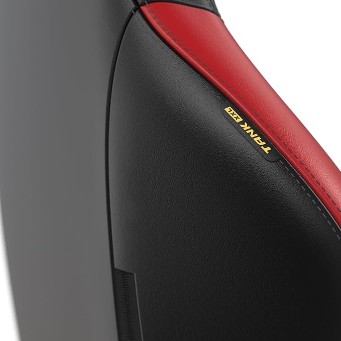 DXRacer Tank XXL Ergonomic Video Gaming Chair for Adults Office Reclining Computer Chair with Magnetic Head Pillow and Lumbar Support Racing Style Height Adjustable (EPU Leatherette Black Red)