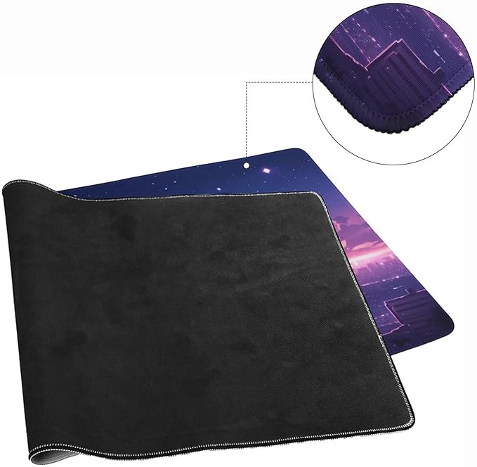 City Starry Sky Mouse Pad Large Desk Mat Extended Keyboard Mouse Pad with Non-Slip Base and Stitched Edge Mouse Mat Desk Pad 36x16 Mouse Pads for Desk Home Office Gaming