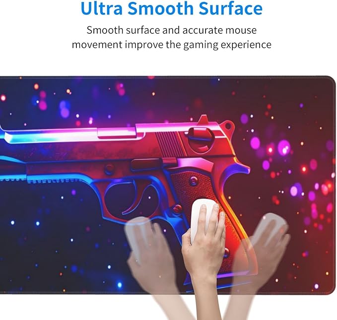 Handgun Desk Cover MatExtended Large Mouse PadComputer Laptop Mat Desk Decor for Office Game Home 30x16 Inch