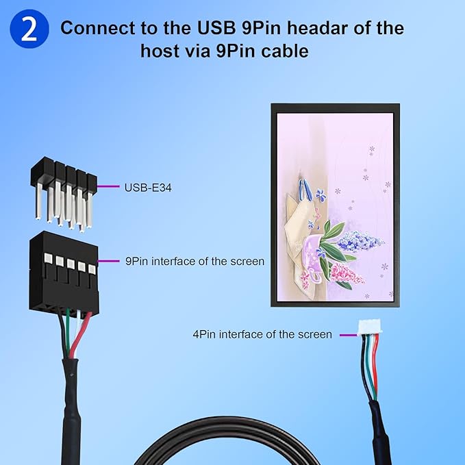 VSDISPLAY 8 Inch 1280x800 IPS LCD Monitor Portable Small Display Supports Theme Edit for Computer PC Case Inside Screen Monitoring CPU GPU RAM Temp DataBlack