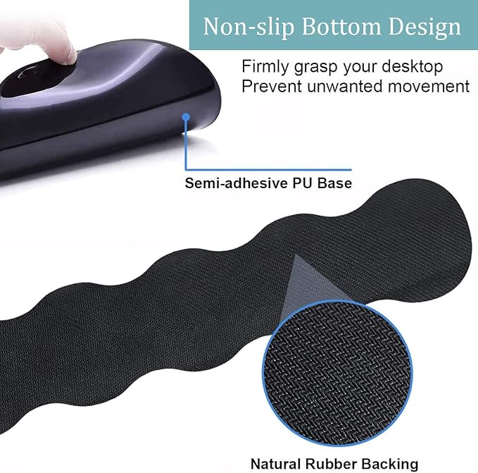 Mouse Wrist Rest and Keyboard Wrist Rest Pad+ Coaster Set Non-Slip Rubber Base Smooth Surface Ergonomic Gaming Mouse Pad for Easy Typing and Pain Relief Wolf Moon