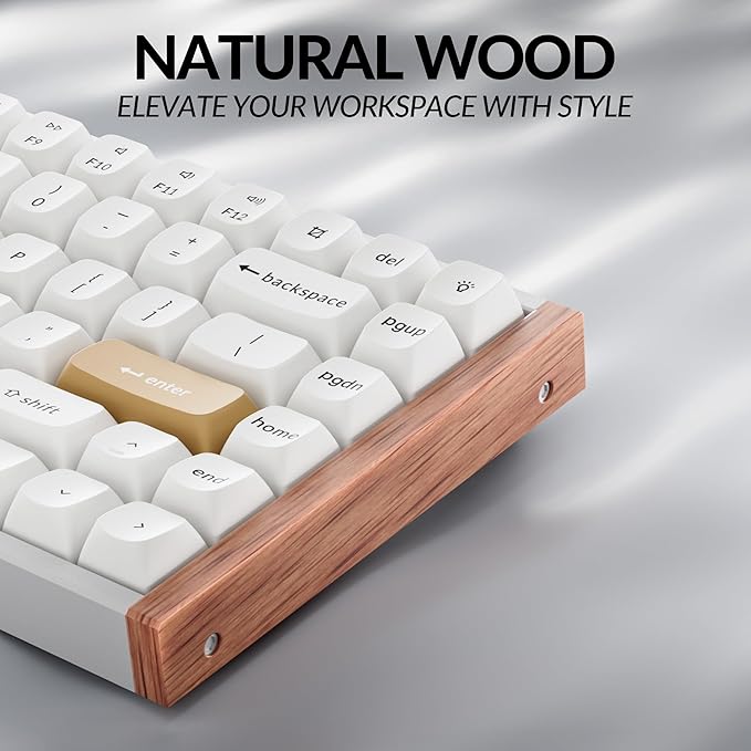 Keychron K2 HE Rapid Trigger Wireless Custom Keyboard with Hall Effect Gateron Double-Rail Magnetic Switch 2.4 GHz QMK Bluetooth 5.2 RGB Compatible with Mac Windows Linux (Aluminum + Wood)