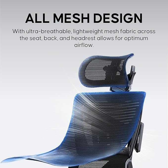 Anda Seat X-Air Ergonomic Gaming Chair - Breathable All-Mesh Office Chair with 4D Adjustable Armrests Lumbar Support &amp Headrest - 265 lbs Max Space Black