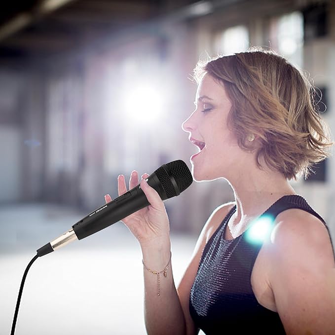 Marengo Dynamic Vocal Microphone for Karaoke SpeakerWired Handheld Mic with On and Off Switch and 13ft Detachable Cable