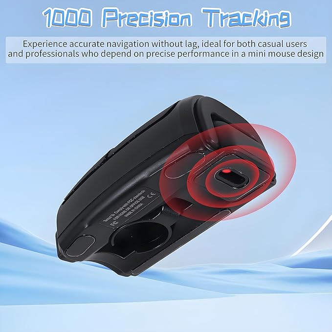 Mini Bluetooth Wireless Mouse Dual-Mode Lazy Finger Ring Mouse - Rotatable Horizontal &amp Vertical Use Multi-System Compatible Ultra Long Battery Life for Laptops PCs and Tablets (Black)