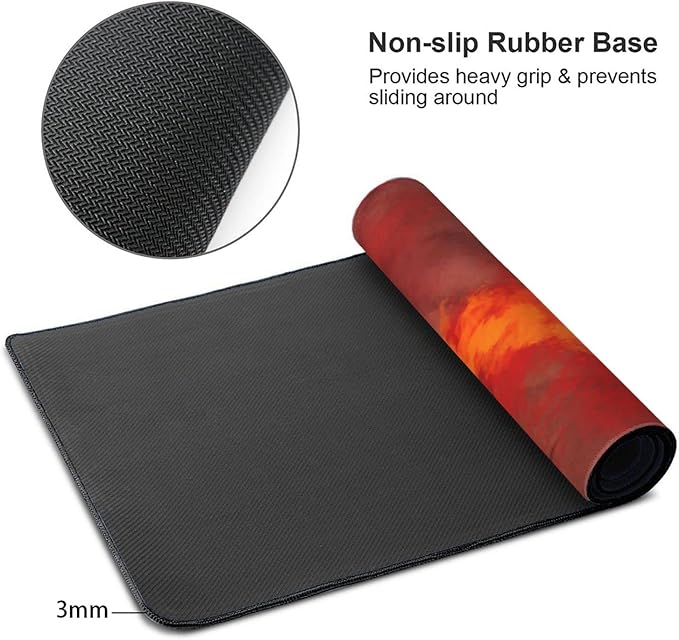 Dragon Large Mouse Pad Gaming Mousepad with Wrist Support Rubber Computer Keyboard Mat for Desk Laptop Non-Slip Full Deskmat Protector Waterproof Writing Pad Office Home 16x35.5 in
