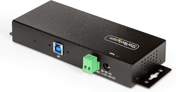 StarTech.com 7-Port Managed USB Hub with 7X USB-A Heavy Duty with Metal Industrial Housing ESD &amp Surge Protection Wall/Desk/Din-Rail Mountable USB 3.0/3.1/3.2 Gen 1 5Gbps TAA