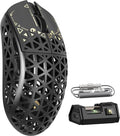 MAMBASNAKE M5 Ultra Carbon Fiber Mouse 39g Superlight 42000DPI PAW3950MAX Sensor Nordic 52840 Chip Coiled Cable for PC/Mac (Black)