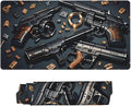 Handguns and Scattered Parts Desk Cover MatExtended Large Mouse PadComputer Laptop Mat Desk Decor for Office Game Home 30x16 Inch