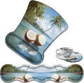 Ergonomic Keyboard Wrist Support Pad and Wrist Support Mouse Pad Anti-Slip with Gel Memory Mouse Pad Set Suitable for Office Use/Home Use - Coconut Beach