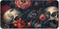 Gothic Skull Gaming Mouse Pad Dark Romantic Floral Skull Design Gothic Baroque Extended Large Mousepad for Desk