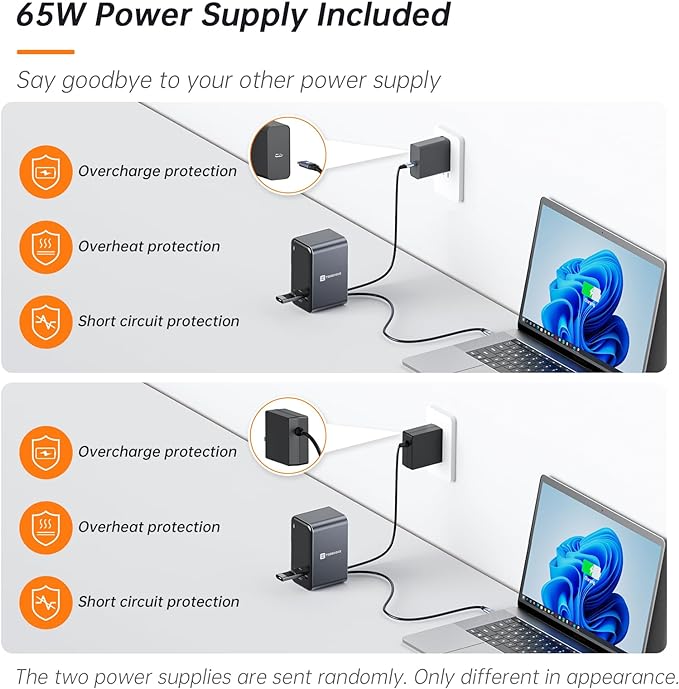 TobenONE USB C Laptop Docking Station Dual Monitor 15-in-1 USB C Dock with Dual HDMI 65W Power Supply VGA 4xUSB 3.0 2xUSB 2.0 SD/TF Ethernet and Audio/Mic for Lenovo HP Dell Surface