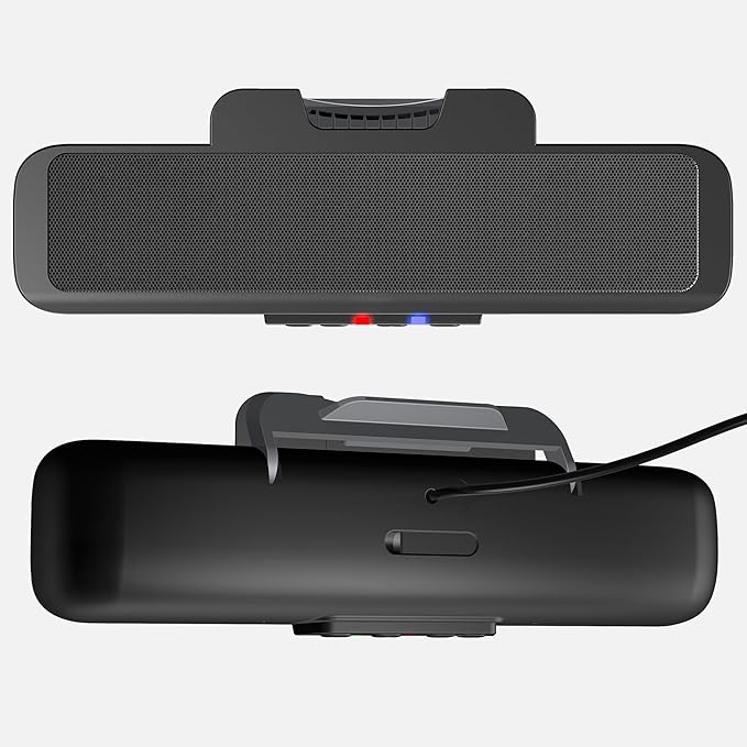 Cyber Acoustics USB &amp Bluetooth Speaker Bar (CA-2890BT) – USB Powered Speaker with Speakerphone for PC and Bluetooth to Simultaneously Connect to Smartphones Clamps to Monitor Convenient Control