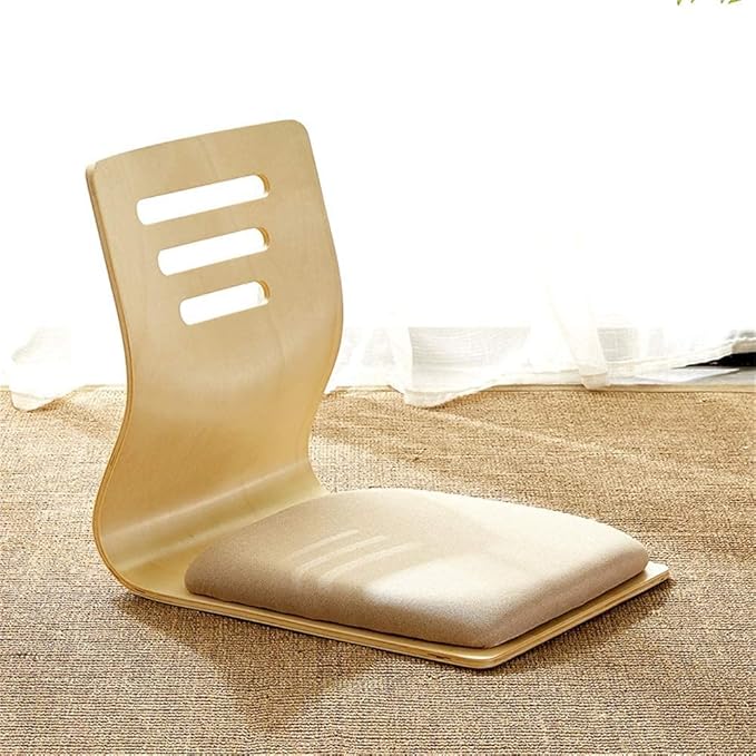 Tables Luxury Tatami Floor Legless Chair Wood Japanese Style Seating Furniture Back Support for Meditation or Gaming (Color : #3)