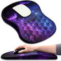 Hokafenle Ergonomic Mouse Pad Wrist Support with Massage Design Wrist Rest Pain Relief Mousepad with Memory Foam&ampNon-Slip PU Base Mouse Pads for Wireless Mouse &amp Desk (12x8 inchGalaxy)