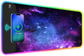 ToLuLu RGB Gaming Wireless Charging Mouse Pad 7.5/10/15W 10 Light Modes LED Mouse Pad Computer Keyboard Mat Mousepad 800x300x4MM Extended Large Desk Mat for MacBook Laptop PC Purple Galaxy Space