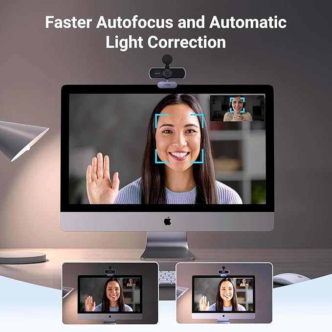 UGREEN 2K Webcam Full HD 1080P Webcam for PC Web Camera with Autofocus Privacy Cover Dual Noise Cancelling Mics Bundle with Microphone for PC USB Mic with RGB Lights Mute Button 24bit/96kHz
