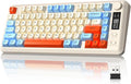ZIYOU LANG M75 Wireless Gaming Keyboard RGB Backlit Rechargeable 2000mAh Battery Small Membrane But Mechanical Feel Keyboard with Smart Display &amp Knob PBT Gradient keycaps for PC MAC - Blueber