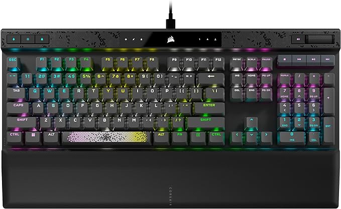 CORSAIR K70 MAX RGB Magnetic Mechanical Wired Gaming Keyboard – MGX Adjustable Switches Simultaneous SOCD and Rapid Trigger PBT Double-Shot Keycaps Sound Dampening 8000Hz Polling QWERTY NA Black
