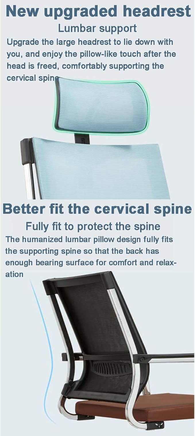 Office Chair Gaming Chair Computer Chair High Back Desk Chair Ergonomic Computer Chair with HeadrestMesh Executive Office ChairHeight Adjustable Swivel Chair Home Gaming Chair for Conferen