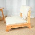 ELEFOCUS Tatami Chair with Upholstery Comfortable Floor Seat for Meditation Living Room Bedroom Bay Window(Beige Cotton LinenTimber)