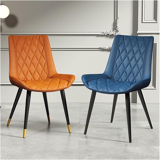Adjustable Office Computer Chair with Armrest Leather Dining Chairs Living Room Household Stool Foot Backrest Dining Chair(Yellow-Golden)