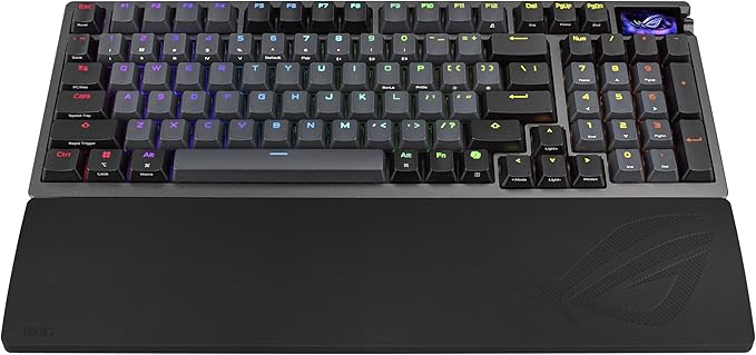 ASUS ROG Azoth 96 HE Wireless Hall Effect Gaming Keyboard – 96% Full-Size Tri-Mode Hot Swappable Magnetic Switch Rapid Trigger Speed Tap 8K Hz Polling Color OLED Screen PBT Keycaps – Black